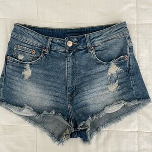 High waisted jeans shorts
